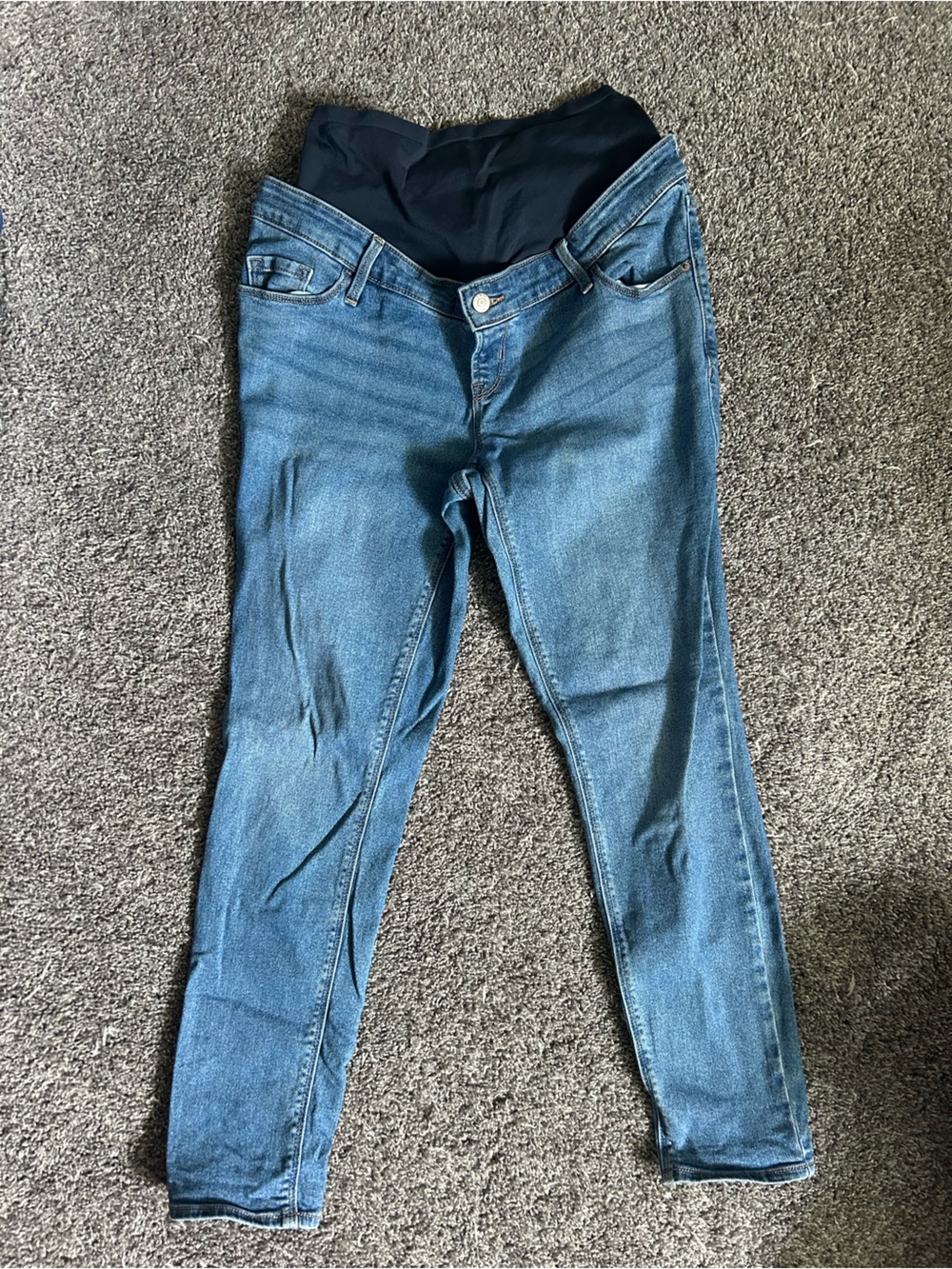 Old Navy Blue Maternity Jeggings with Waist Panel